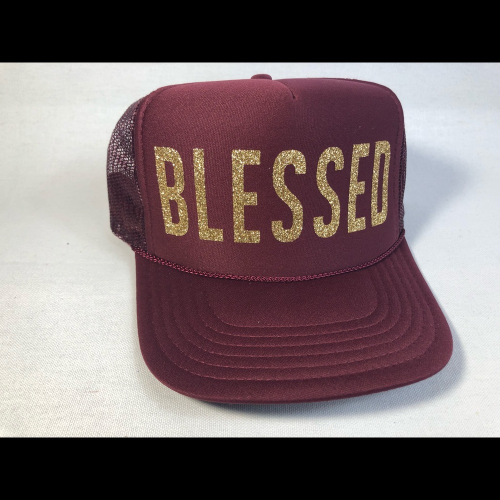 Blessed maroon trucker hat